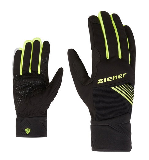 Ziener Winter Fahrrad-Handschuh Dirich Touch (winddicht, atmungsaktiv) schwarz/gelb