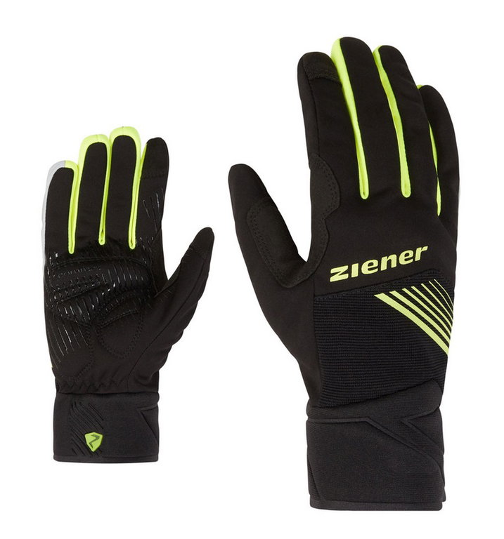 Ziener Winter Fahrrad-Handschuh Dirich Touch (winddicht, atmungsaktiv) schwarz/gelb