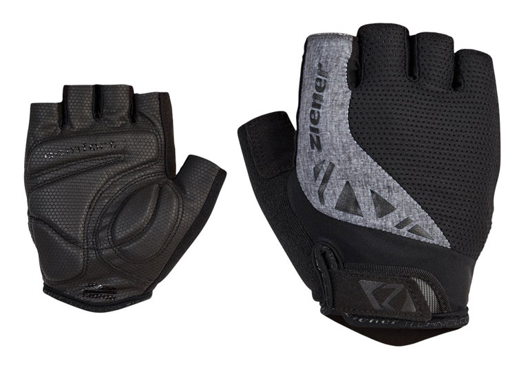 Ziener Fahrrad Handschuhe Claass-Z (Ausziehhilfe) schwarz/grau