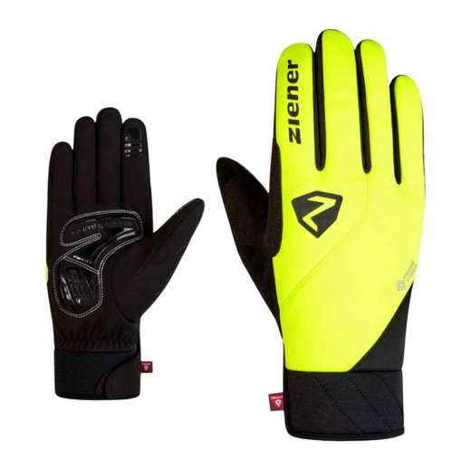 Ziener Bicycle Gloves DONNI-Z WS PR (Gel Padding, Windproof) yellow/black - 1 Pair