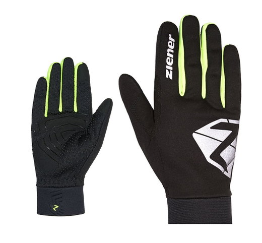 Ziener Winter Cycling Gloves Dojan Touch (windproof, breathable, reflective elements) black/yellow - 1 pair