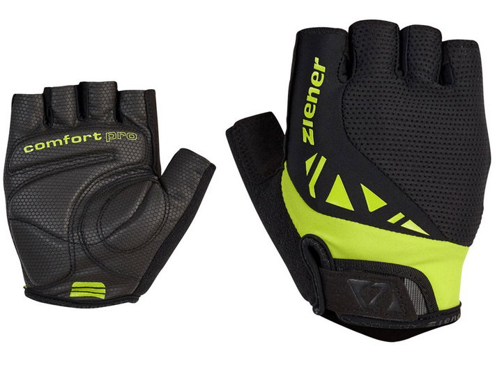 Ziener Fahrrad Handschuhe Callis (Foam Polsterung, Ausziehhilfe) schwarz/lime