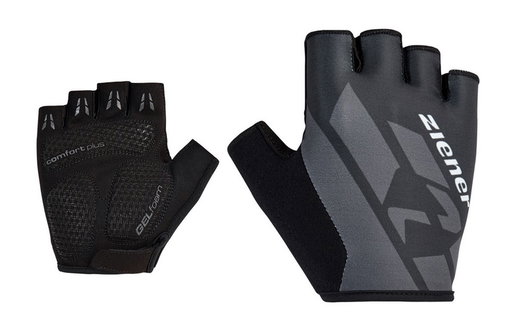 Ziener Cycling Gloves Crisander (Road Bike, Gel Foam Padding, Easy Removal) black/grey