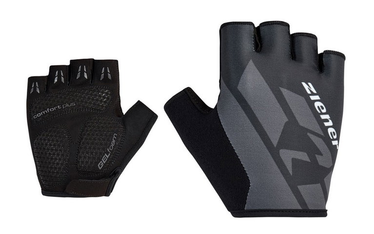 Ziener Cycling Gloves Crisander (Road Bike, Gel Foam Padding, Easy Removal) black/grey