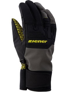 Ziener Winter Gloves Garim AS® Glove Ski Alpine (windproof, waterproof) black/grey/yellow men's - 1 pair