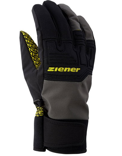 Ziener Winter Gloves Garim AS® Glove Ski Alpine (windproof, waterproof) black/grey/yellow men's - 1 pair