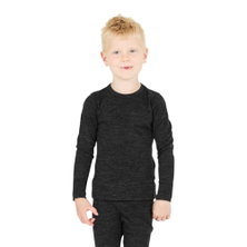 Zigzag Funktionsunterwäsche-Set Terry Merino Wool Ski Underwear (Langarmshirt und lange Hose) dunkelgrau Kinder