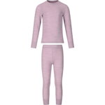 Zestaw bielizny funkcyjnej Zigzag z wełny merino Terry do narciarstwa (koszulka z długim rękawem i długie spodnie) fioletowy dziecięcy