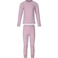 Zigzag Funktionsunterwäsche-Set Terry Merino Wool Ski Underwear (Langarmshirt und lange Hose) lila Kinder
