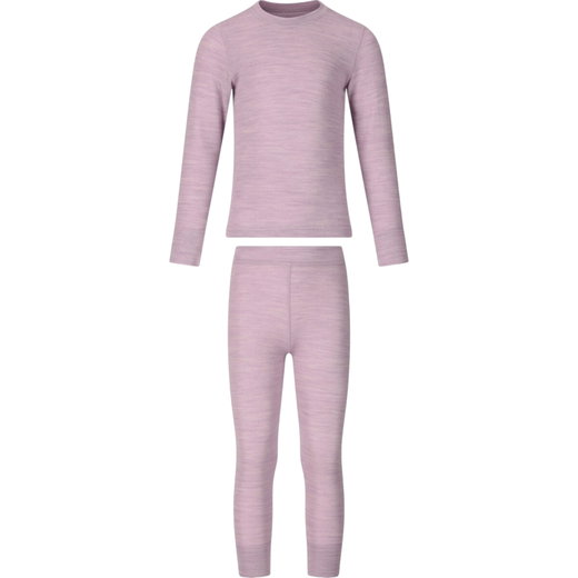 Zigzag Funktionsunterwäsche-Set Terry Merino Wool Ski Underwear (Langarmshirt und lange Hose) lila Kinder