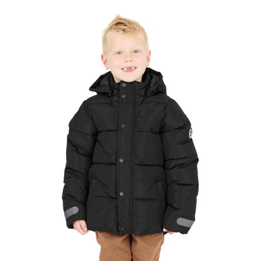 Zigzag Winterjacke Lusano Puffer (wasserdicht, winddicht, wärmend dank Daunenfüllung) schwarz Kinder