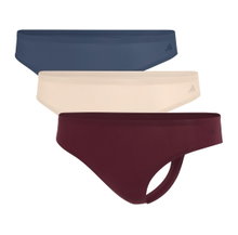 adidas underwear slip thong (perfect fit) blue/red/natural ladies - 3 pieces