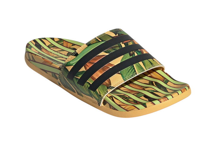 adidas Badeschuhe Adilette Comfort 3-Streifen grün/bunt Damen - 1 Paar