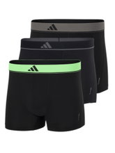 adidas Unterwäsche Boxershorts Trunk Climacool Active Micro Flex Eco schwarz/grau/limegrün Herren - 3 Stück