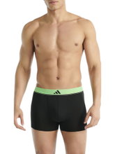 adidas Unterwäsche Boxershorts Trunk Climacool Active Micro Flex Eco schwarz/grau/limegrün Herren - 3 Stück