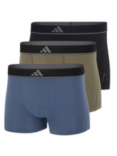 adidas Unterwäsche Boxershorts Trunk Climacool Active Micro Flex Eco blau/olivegrün/schwarz Herren - 3 Stück