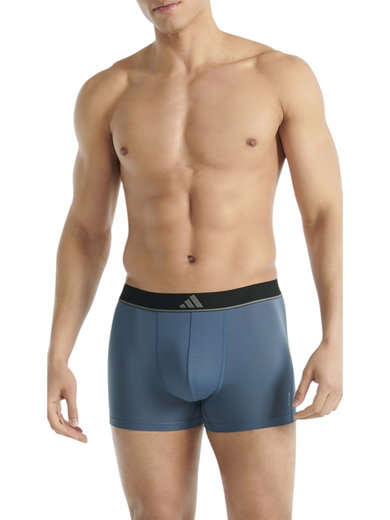 adidas Unterwäsche Boxershorts Trunk Climacool Active Micro Flex Eco blau/olivegrün/schwarz Herren - 3 Stück