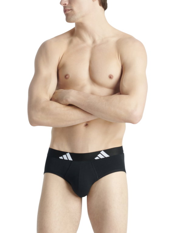 adidas Unterwäsche Slip Brief Active Flex Cotton - schwarz - 3 Stück