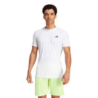 adidas Koszulka tenisowa Climacool+ Airchill Freelift (wąska, optymalna swoboda ruchów) biała Mężczyźni