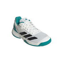 adidas Courtflash Allcourt 2025 tennis shoes white/teal blue boys