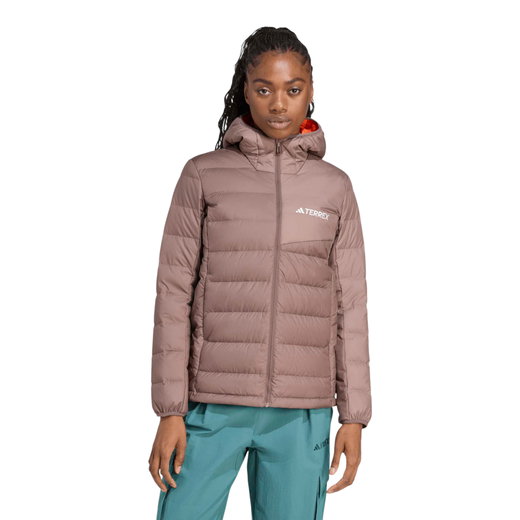 adidas Daunenjacke Terrex Multi Light Down CLIMAWARM Hooded braun Damen