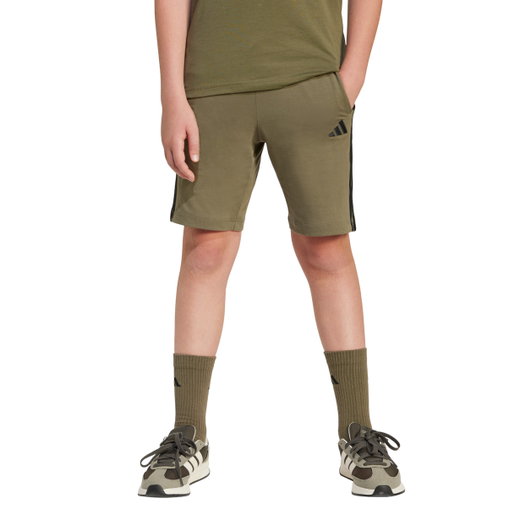 adidas Trainingshose Essentials (Baumwolle) kurz olivegrün Jungen