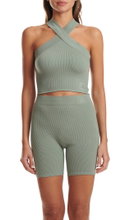 adidas Funktionshose Lounge Short (nahtlos, Rippstruktur) kurz grün Damen