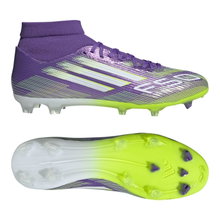 adidas Fussballschuhe F50 League MID FG/MG (Kunstrasen, für feste Böden) purple/weiss/lime Herren
