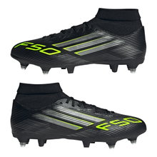 adidas Fussballschuhe F50 League MID SG (für weiche Böden) schwarz/silber/lime Herren