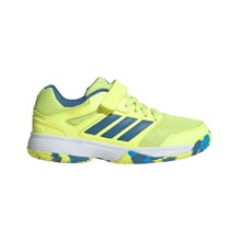 adidas Hallen-Indoorschuhe Speedcourt Velcro limegrün/blau Kinder