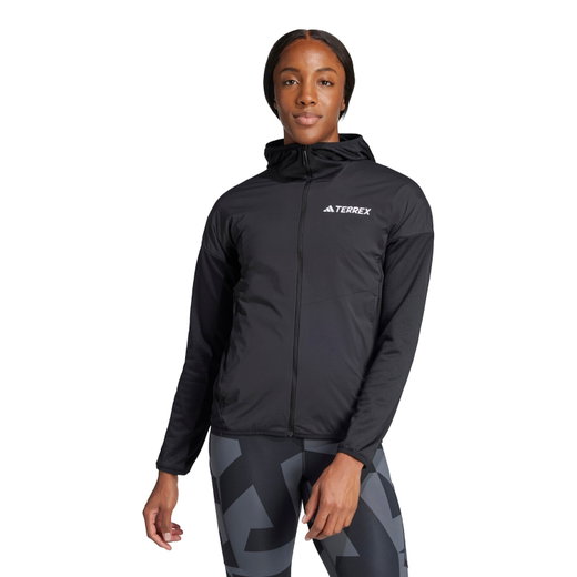 adidas Kapuzenjacke Terrex Xperior Climawarm+ Wind Light Fleece (schmal geschnitten) schwarz Damen