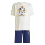 adidas Jogginganzug Disney Micky Maus (Baumwolle) beige/dunkelblau Kinder