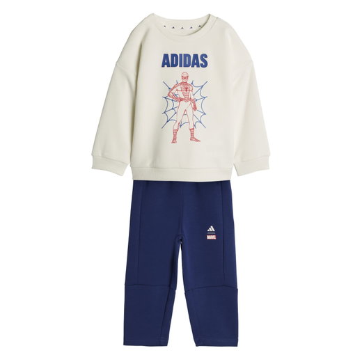 adidas Jogginganzug Marvel Spider-Man (Baumwolle-Mischung) weiss/blau Kleinkinder