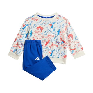 adidas Jogginganzug Saisonal Essentials Adiraptor French Terry offweiss/royalblau Kleinkinder
