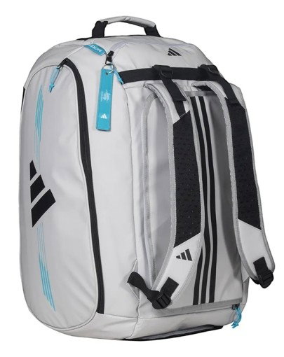 adidas Racketbag Protour 3.4 Bag (Schlägertasche, Schuhfach) silber/blau/schwarz