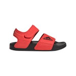 adidas Sandale Adilette (Klettverschluss) rot/schwarz Kinder