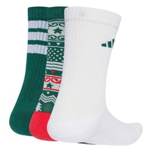 adidas Sportsocken Christmas Graphic Crew (Baumwollmix) weiss/grün - 3 Paar