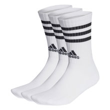 adidas Sportsocken Crew 3-Streifen Cushioned (Fußgewölbeunterstützung, durchgehend gepolstert) weiss/schwarz - 3 Paar