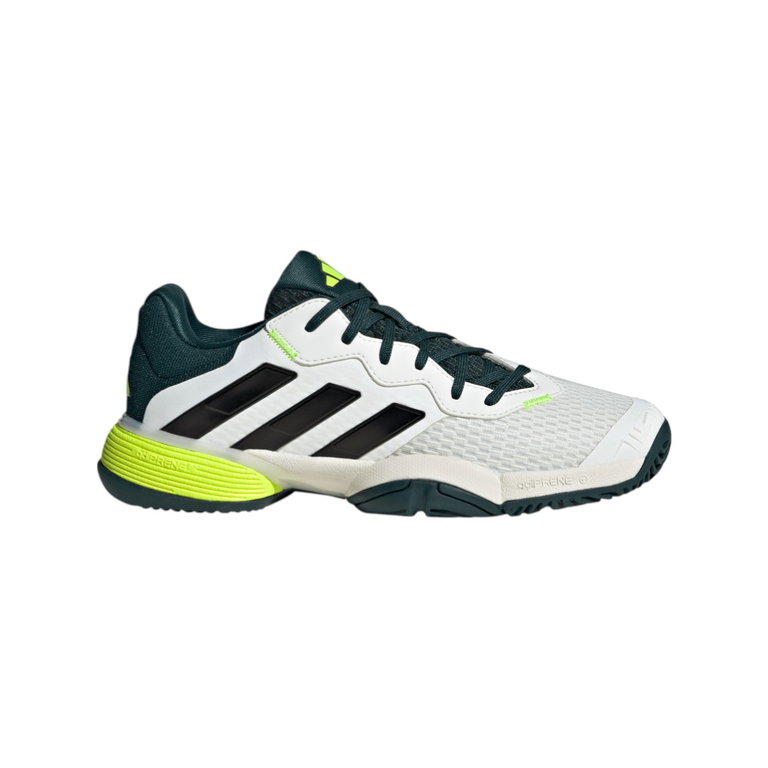adidas buty tenisowe Barricade Allcourt 2025 białe/ciemnozielone dziecięce