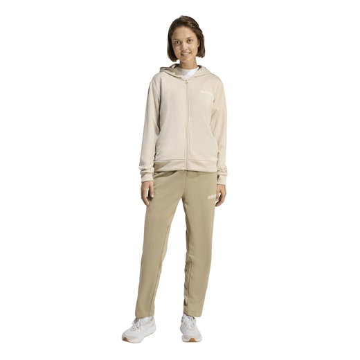 adidas Trainingsanzug Essentials Linear beige/khakigrün Damen