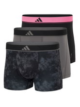 adidas Unterwäsche Boxershorts Trunk Climacool Active Micro Flex Eco schwarz/grau/pink Herren - 3 Stück