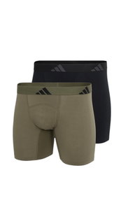 adidas underwear boxershorts ergonomic briefs black/green - 2 pieces