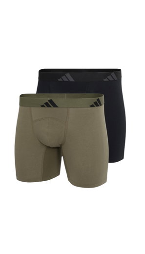 adidas underwear boxershorts ergonomic briefs black/green - 2 pieces