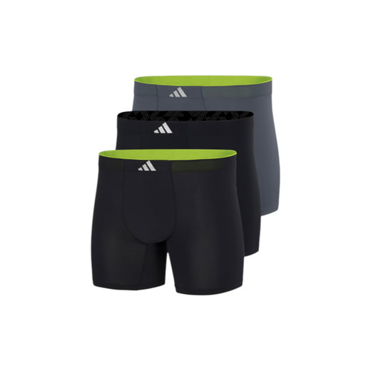 adidas Unterwäsche Boxershorts Boxer Brief Active Mictro Tech grau/schwarz Herren - 3 Stück