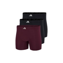 adidas underwear boxershorts boxer brief active micro tech burgundy/black men's - 3 pieces