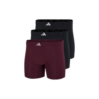 adidas Unterwäsche Boxershorts Boxer Brief Active Mictro Tech burgund/schwarz Herren - 3 Stück