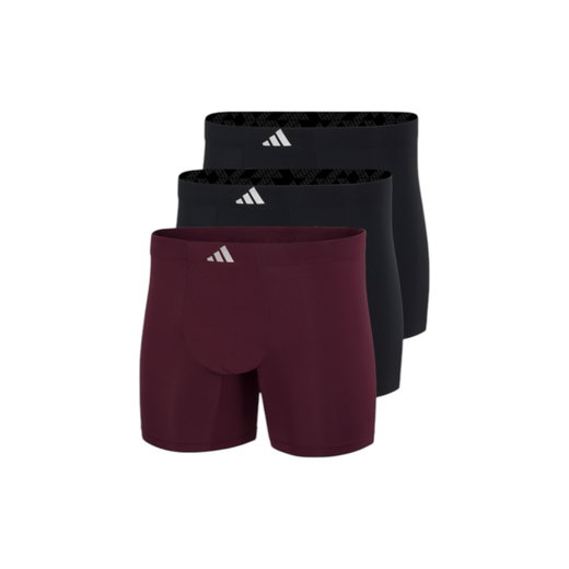 adidas Unterwäsche Boxershorts Boxer Brief Active Mictro Tech burgund/schwarz Herren - 3 Stück