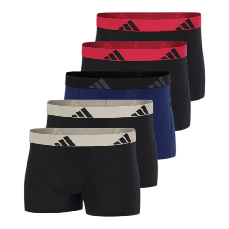 adidas underwear boxershorts trunk active flex cotton multi-coloured - pack of 5