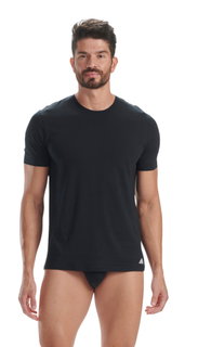 adidas Unterwäsche T-Shirt Crew Neck (95% Baumwolle) Kurzarm schwarz Herren - 2 Stück