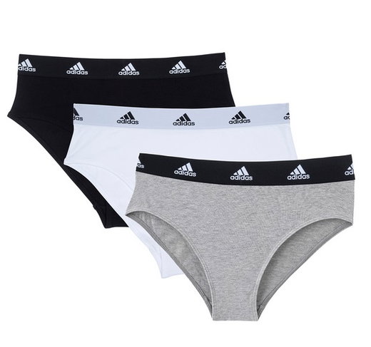 adidas Bielizna Slip Bikini (95% Bawełna) biały/szary/czarny Damski - 3 sztuki